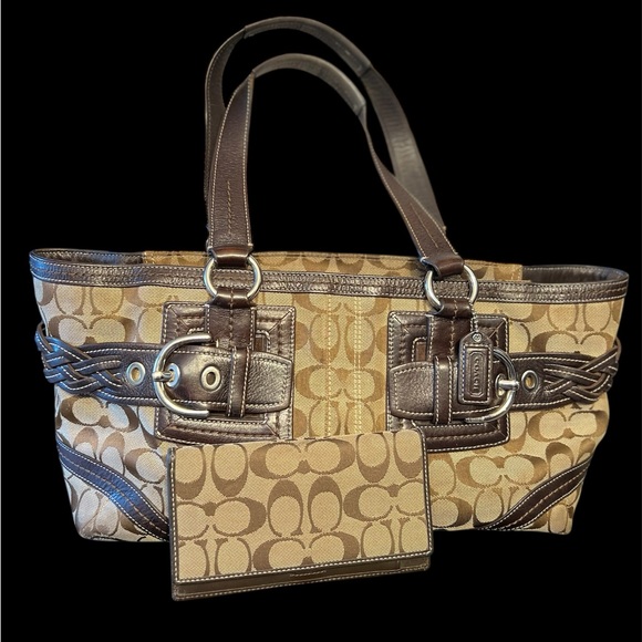 🤎COACH Vintage Soho Signature Jacquard Double Handle Shoulder Bag🤎EUC - Picture 4 of 17